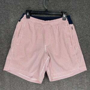 Birddogs Shorts Mens M Red Seersucker Striped  SS TUDDYS Lined 7" inseam